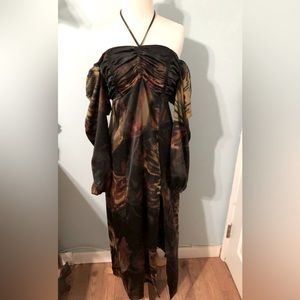Urban Outfitters Butterfly Midi Dress Size Medium